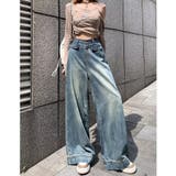 ワイドデニムパンツ ハイウエスト シンプルデニム | shoppinggo | 詳細画像14 