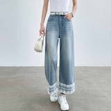 デニムパンツ 低身長 裾レース付き | shoppinggo | 詳細画像2 