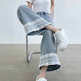デニムパンツ 低身長 裾レース付き | shoppinggo | 詳細画像6 