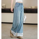 デニムパンツ 低身長 裾レース付き | shoppinggo | 詳細画像8 
