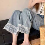 デニムパンツ 低身長 裾レース付き | shoppinggo | 詳細画像11 