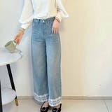 デニムパンツ 低身長 裾レース付き | shoppinggo | 詳細画像14 