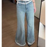 レース付きデニムパンツ レディース ハイウエストパンツ | shoppinggo | 詳細画像14 