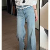 レース付きデニムパンツ レディース ハイウエストパンツ | shoppinggo | 詳細画像15 