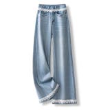 レース付きデニムパンツ レディース ハイウエストパンツ | shoppinggo | 詳細画像19 