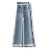 レース付きデニムパンツ レディース ハイウエストパンツ | shoppinggo | 詳細画像20 