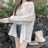 シャツカーディガン 3Dフラワープリント 透け感 | shoppinggo | 詳細画像8 