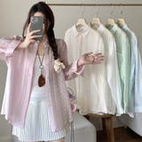 シャツカーディガン 3Dフラワープリント 透け感 | shoppinggo | 詳細画像24 