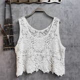 透かし編みメッシュニット ノースリーブトップス サマーニット | shoppinggo | 詳細画像5 