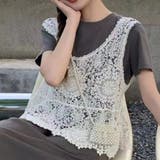 透かし編みメッシュニット ノースリーブトップス サマーニット | shoppinggo | 詳細画像7 