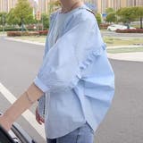 ブルー | ブラウス バックリボン シャツトップス半袖 | shoppinggo