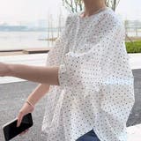 ドット柄 | ブラウス バックリボン シャツトップス半袖 | shoppinggo