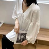 シャツ 秋服ブラウス Vネック | shoppinggo | 詳細画像7 