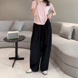 ブラック | 夏服 ワイドパンツ サマーパンツ | shoppinggo