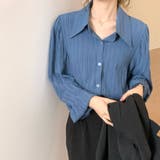 ブルー | 白ブラウス シャツ レディース | shoppinggo