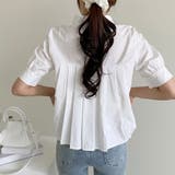 ホワイト | バックプリーツシャツ タック ブラウス | shoppinggo