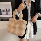 ベージュ | ファーバッグ ふわふわ ミニトートバッグ | shoppinggo