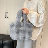 グレー | ファーバッグ ふわふわ ミニトートバッグ | shoppinggo