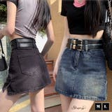 デニムミニスカート ダブルベルト レディースデニムスカート | shoppinggo | 詳細画像1