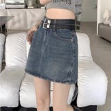 デニムミニスカート ダブルベルト レディースデニムスカート | shoppinggo | 詳細画像9