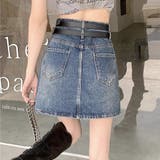 デニムミニスカート ダブルベルト レディースデニムスカート | shoppinggo | 詳細画像11