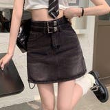 デニムミニスカート ダブルベルト レディースデニムスカート | shoppinggo | 詳細画像24