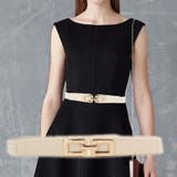 ベージュ | ゴムベルト バックル付レディース 幅広 | shoppinggo