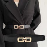 ブラック | ゴムベルト バックル付レディース 幅広 | shoppinggo