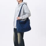 ブルー | デニムバッグ A4サイズ対応 大きめ | shoppinggo