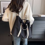 ブラック | トートバッグ A4サイズ対応 肩掛け | shoppinggo