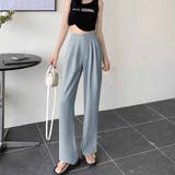 ブルー | タックワイドパンツ スラックス リラックスパンツ | shoppinggo