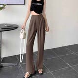 ブラウン | タックワイドパンツ スラックス リラックスパンツ | shoppinggo