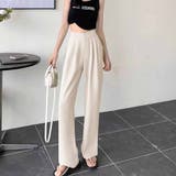 アイボリー | タックワイドパンツ スラックス リラックスパンツ | shoppinggo