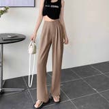 キャメル | タックワイドパンツ スラックス リラックスパンツ | shoppinggo