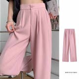 ライトピンク | タックワイドパンツ スラックス リラックスパンツ | shoppinggo