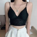 ブラック | 総レースキャミソール カップ付 キャミ | shoppinggo