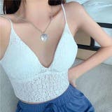 ホワイト | 総レースキャミソール カップ付 キャミ | shoppinggo