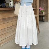 白い花柄刺繡スカート レース スカート | shoppinggo | 詳細画像2