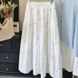 白い花柄刺繡スカート レース スカート | shoppinggo | 詳細画像9