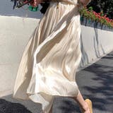 フレアスカート マットサテン ロングスカート揺れる | shoppinggo | 詳細画像5 