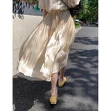 フレアスカート マットサテン ロングスカート揺れる | shoppinggo | 詳細画像6 