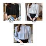 パール付きキーネック トップス シャツブラウス | shoppinggo | 詳細画像2