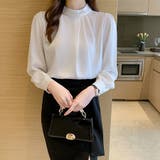 パール付きキーネック トップス シャツブラウス | shoppinggo | 詳細画像7