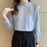 パール付きキーネック トップス シャツブラウス | shoppinggo | 詳細画像13