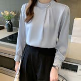 パール付きキーネック トップス シャツブラウス | shoppinggo | 詳細画像14