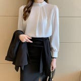 パール付きキーネック トップス シャツブラウス | shoppinggo | 詳細画像18