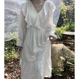 ホワイト | ワンピース 長袖 Vネック | shoppinggo