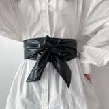 ブラック | サッシュベルト リボンベルト レディース | shoppinggo