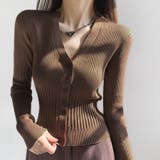 キャメル | ニットソー Vネック ショート丈 | shoppinggo