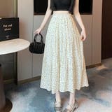 ベージュ | フレアスカート ドット柄スカート Aライン | shoppinggo
